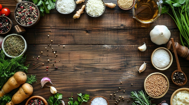 Składniki na drewnianym stole